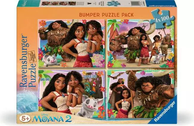 Disney Moana Bumper Pack  4x100pc Puzzles