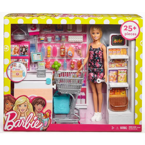 Barbie Supermarket Playset with Blonde Doll