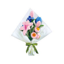 Diy Chenille Flower Bouquet Kit – Pink & Blue Mix