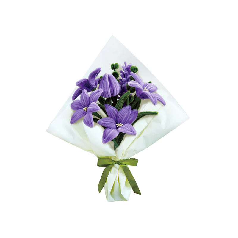 Diy Chenille Flower Bouquet Kit – Purple Lily