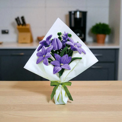Diy Chenille Flower Bouquet Kit – Purple Lily