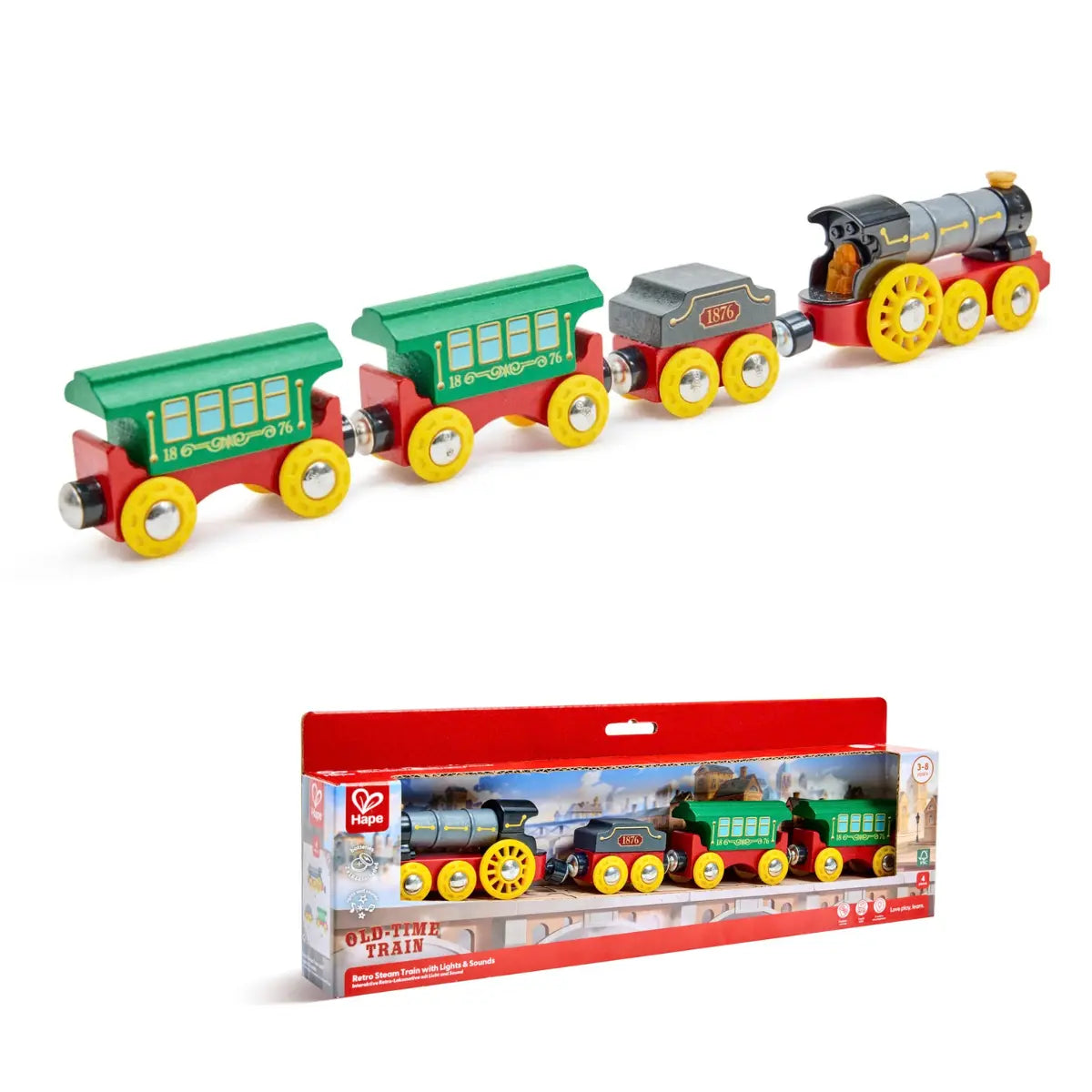 Retro Steam Train with Lights and Sounds