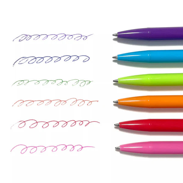 Bright Writers: Colored Ink Rectractable Ballpoint 6pk