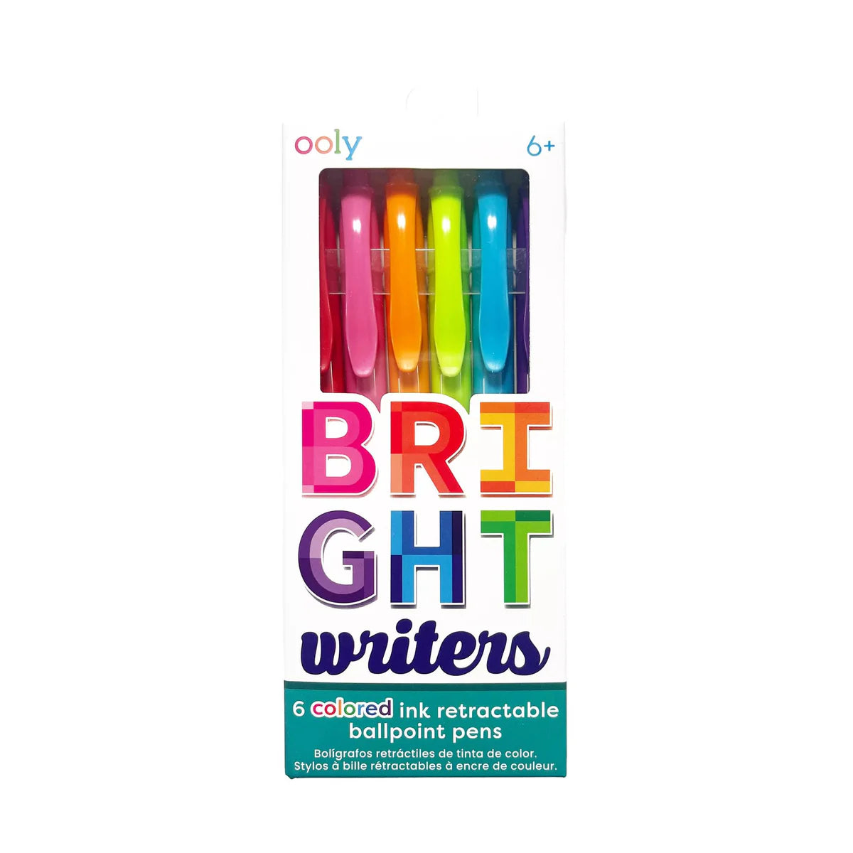 Bright Writers: Colored Ink Rectractable Ballpoint 6pk
