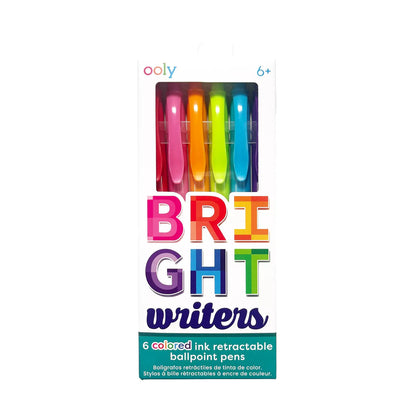 Bright Writers: Colored Ink Rectractable Ballpoint 6pk