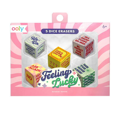 Feeling Lucky: Dice Erasers (Set of 5)