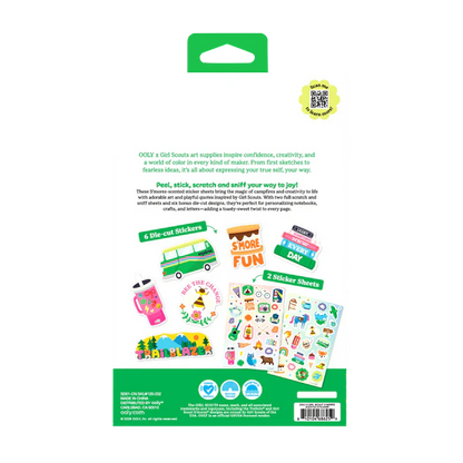 Girl Scouts: S'mores Scented Stickers (Set of 2 Sheets & 6 Die-Cut)