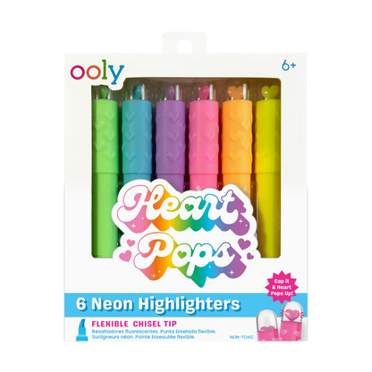 Heart Pops: Neon Highlighters (Set of 6)