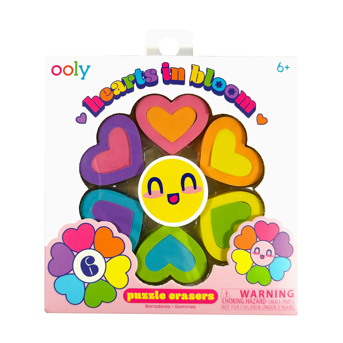 Hearts In Bloom Erasers (Set of 6)