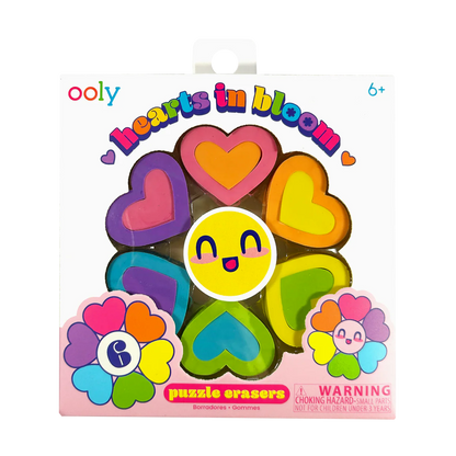 Hearts In Bloom Erasers (Set of 6)