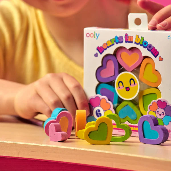 Hearts In Bloom Erasers (Set of 6)