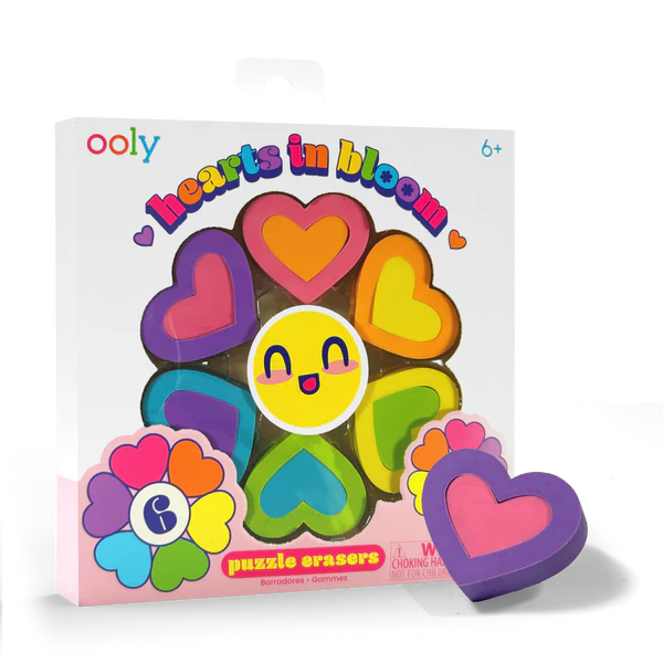Hearts In Bloom Erasers (Set of 6)