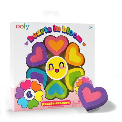 Hearts In Bloom Erasers (Set of 6)