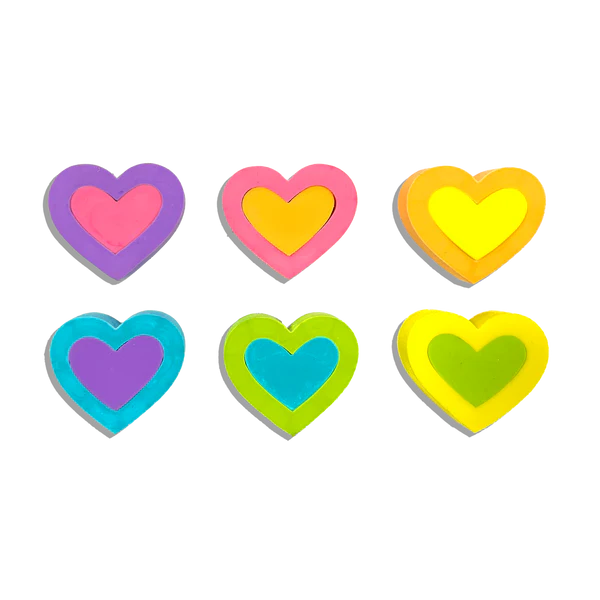 Hearts In Bloom Erasers (Set of 6)