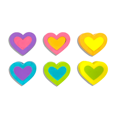 Hearts In Bloom Erasers (Set of 6)