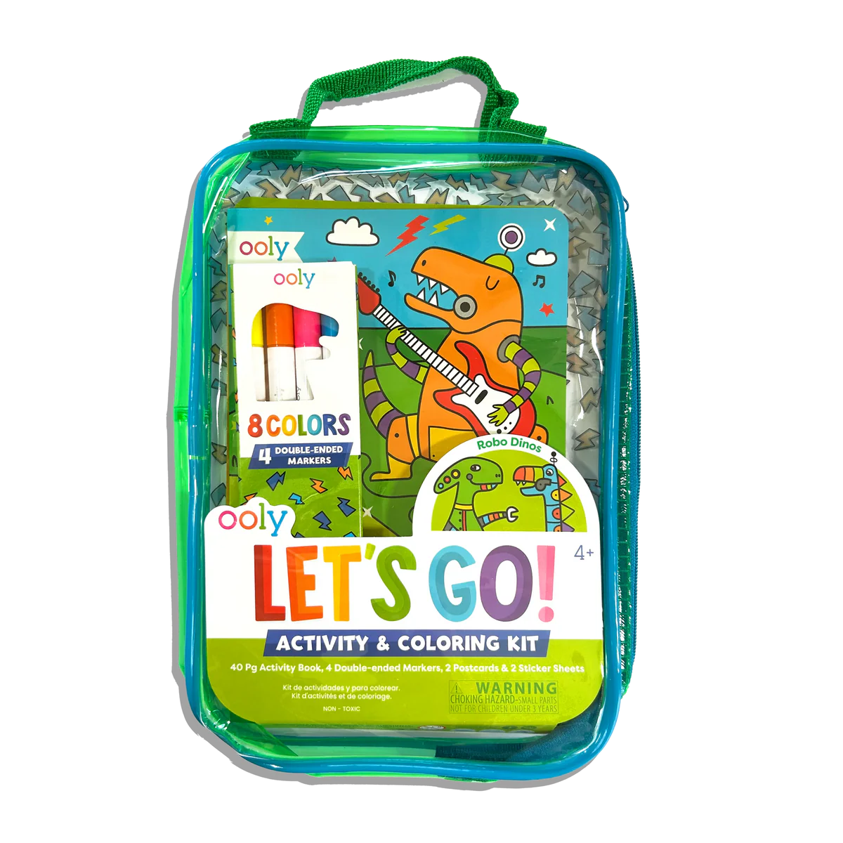 Let's Go!: Activity & Coloring Kit - Robo Dinos