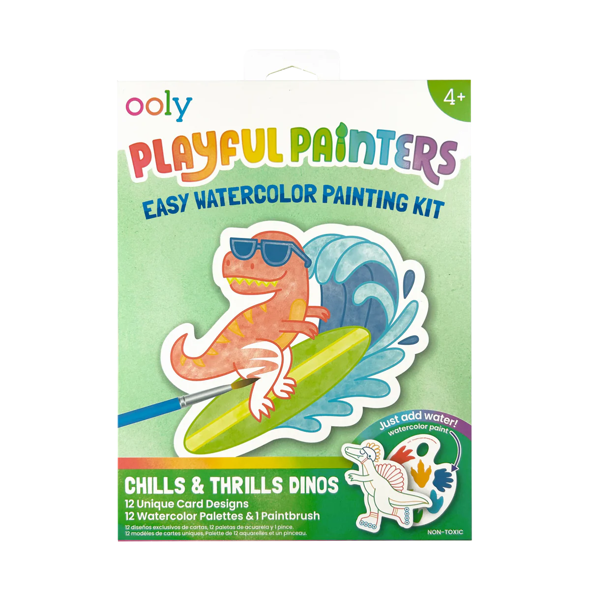 Playful Painters: Easy Watercolor Painting Kit Chills & Thrills Dinos