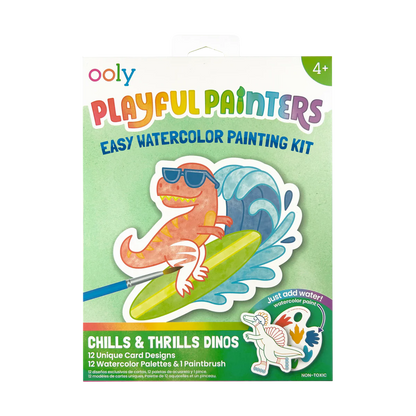 Playful Painters: Easy Watercolor Painting Kit Chills & Thrills Dinos