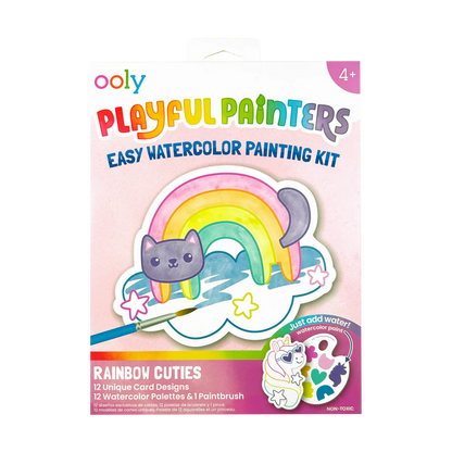 Playful Painters: Easy Watercolor Painting Kit Rainbow Cuties