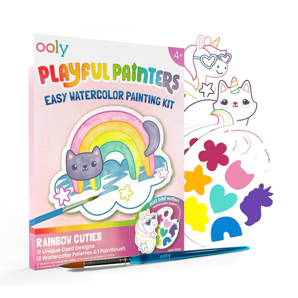 Playful Painters: Easy Watercolor Painting Kit Rainbow Cuties