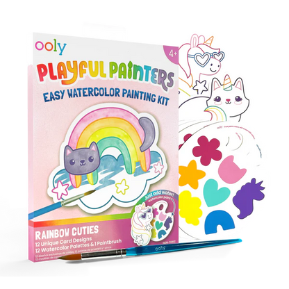 Playful Painters: Easy Watercolor Painting Kit Rainbow Cuties