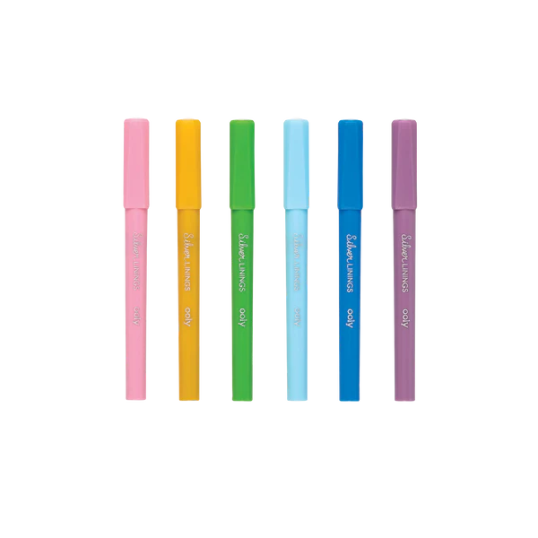 Silver Linings Outline Markers - Set of 6