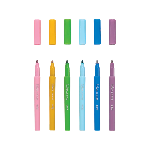 Silver Linings Outline Markers - Set of 6