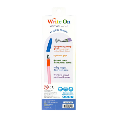Write On: Graphite Pencils & Eraser (3 PC Set)
