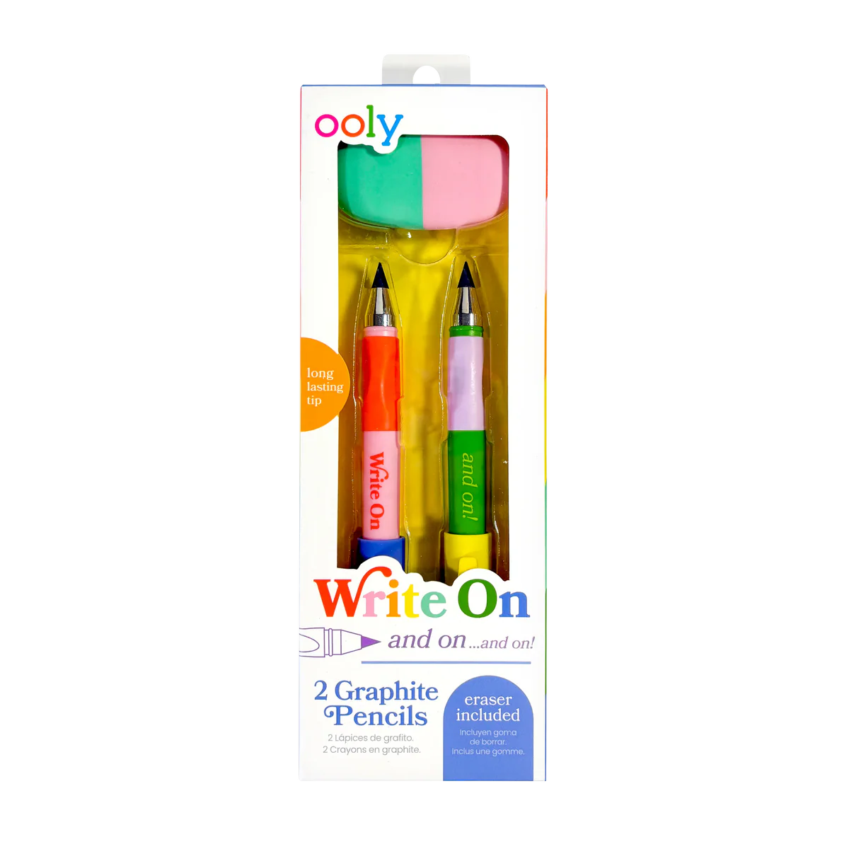 Write On: Graphite Pencils & Eraser (3 PC Set)