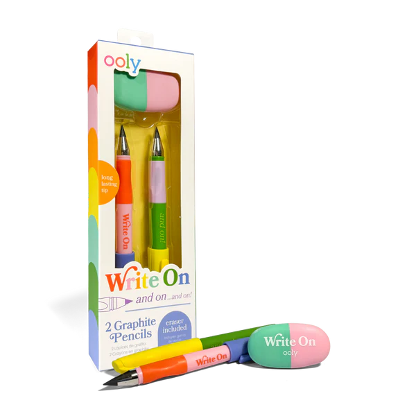 Write On: Graphite Pencils & Eraser (3 PC Set)