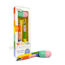 Write On: Graphite Pencils & Eraser (3 PC Set)