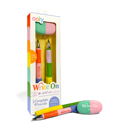 Write On: Graphite Pencils & Eraser (3 PC Set)