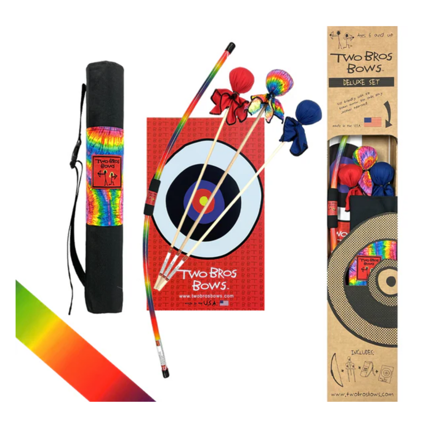 Rainbow_Bow_Red_and_Tie-Dye_Arrows_w_Trifold_Target