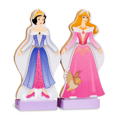 Sleeping Beauty & Snow White Wooden Magnetic Dress Up