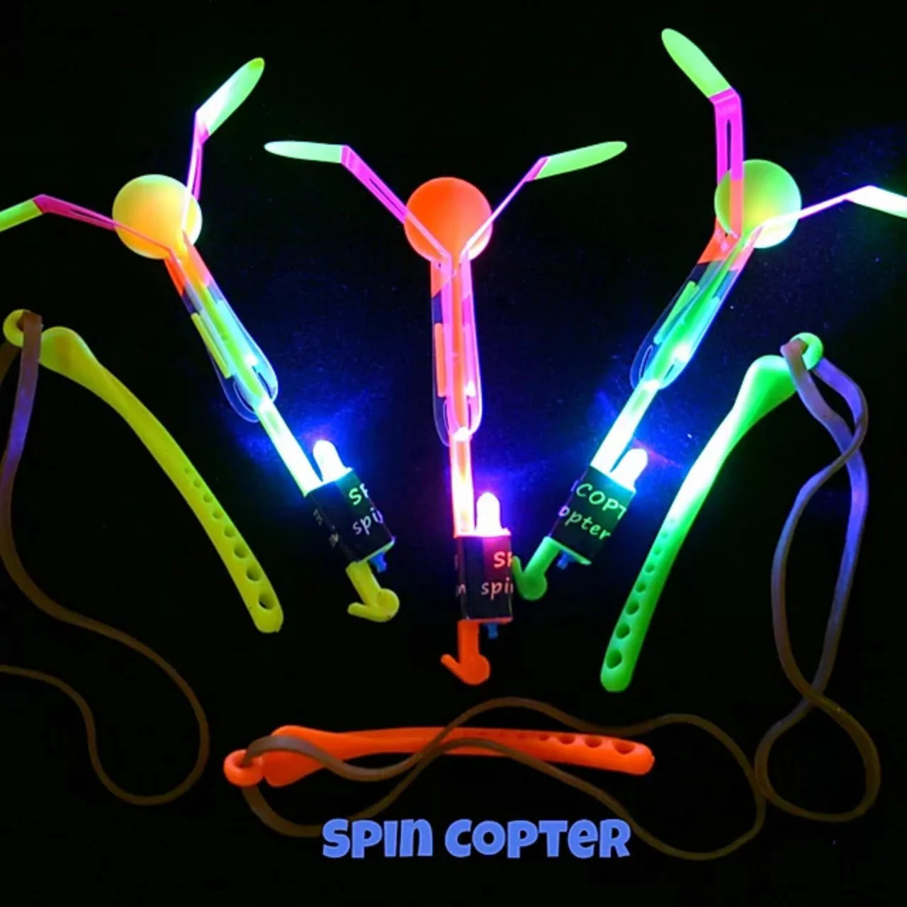 Slingshot Helicopter with LED (Spin Copter)