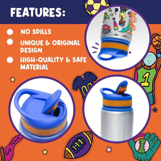 Decorate Your Own Water Bottle - blue top