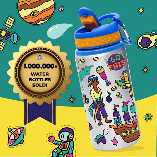 Decorate Your Own Water Bottle - blue top