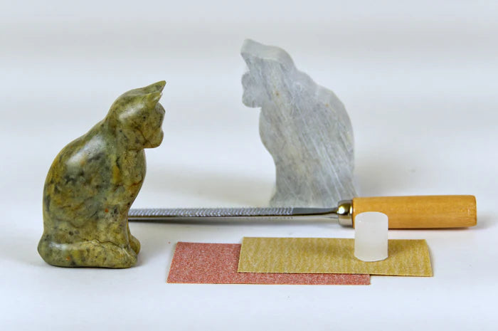 Cat Soapstone Carving Kit