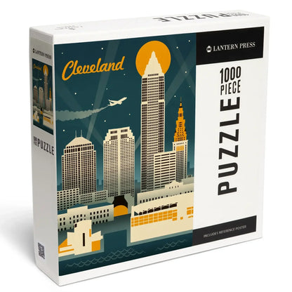 Cleveland, Ohio Retro Skyline 1000pc