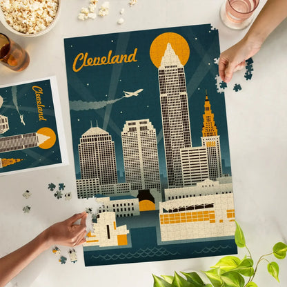 Cleveland, Ohio Retro Skyline 1000pc