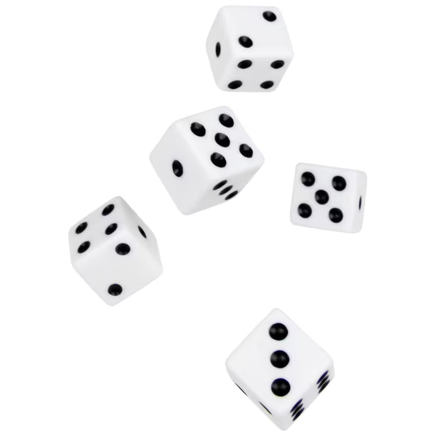 Dice 5pk White D6