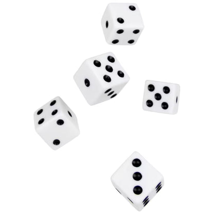 Dice 5pk White D6