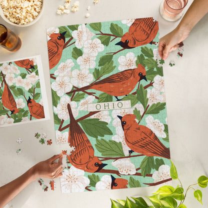 Ohio, Cardinal & Hawthorn Pattern 1000 piece