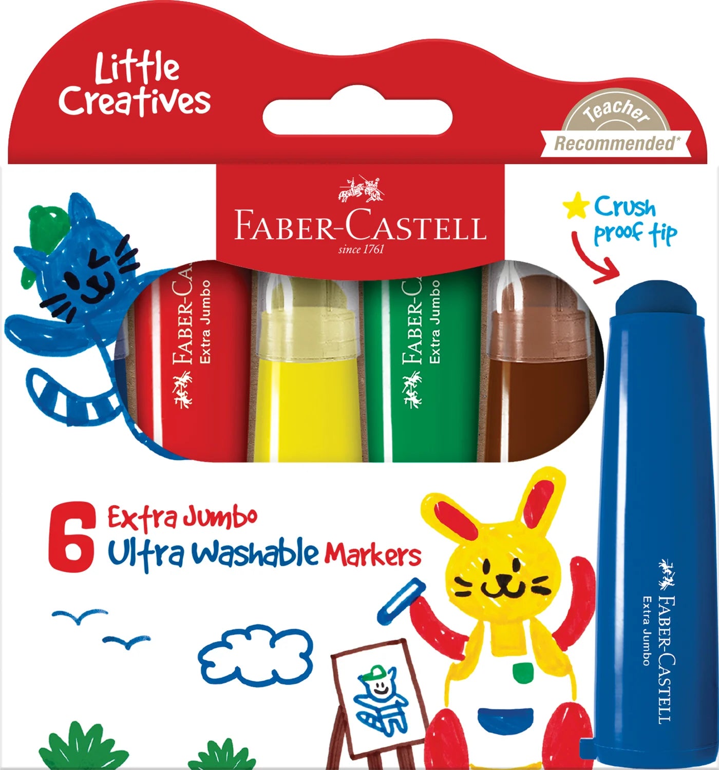 Little Creatives 6ct Jumbo Ultra Washable Markers