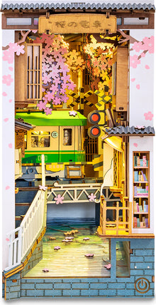 DIY Miniature House Book Nook Kit: Sakura Tram