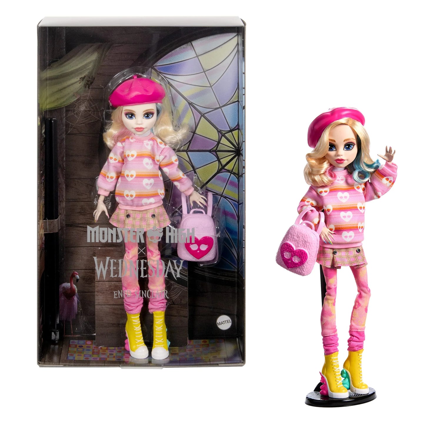 Monster High Wednesday Doll, Enid Sinclair in Pink Fashion With Accessories
