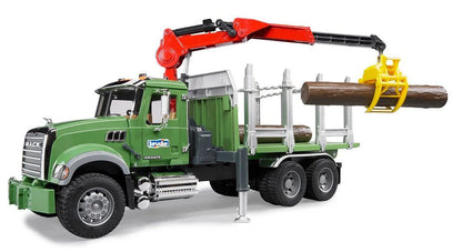 Bruder 02824 Mack Granite Timber Truck w/ Loading Crane and 3 Trunks 28.12.10