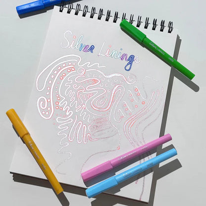 Silver Linings Outline Markers - Set of 6