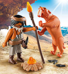 Caveman with Sabertooth Tiger (PM-9442)*