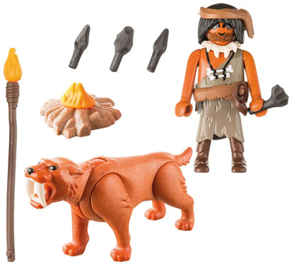 Caveman with Sabertooth Tiger (PM-9442)*